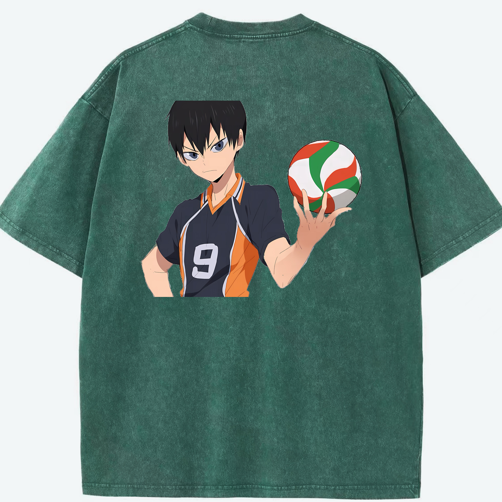 （画像用） ハイキュー!! Haikyu!! 綿100% ヴィンテージ風 半袖Tシャツ（背面プリント）